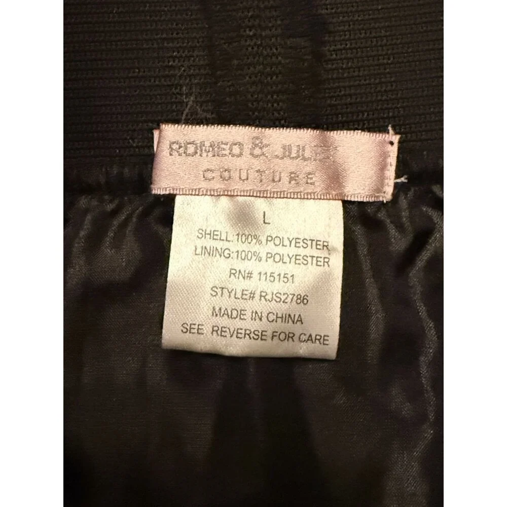 Romeo & Juliet Couture Black Sequin Skirt Size L Fully Lined Stretch Waist Party